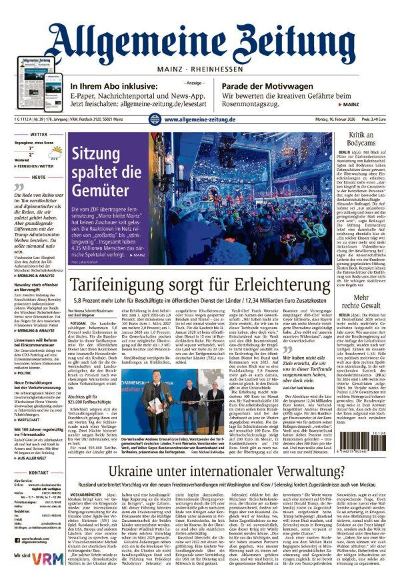 Allgemeine Zeitung Mainz - Rheinhessen 2026-02-16
