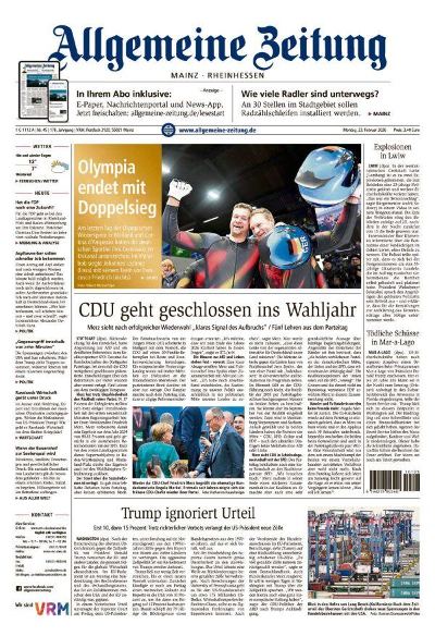 Allgemeine Zeitung Mainz - Rheinhessen 2026-02-23