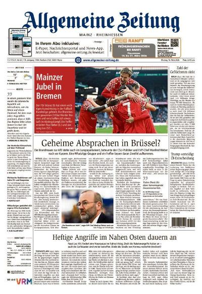 Allgemeine Zeitung Mainz - Rheinhessen 2026-03-16