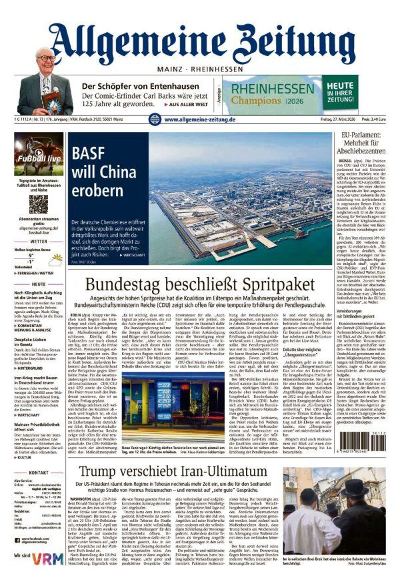 Allgemeine Zeitung Mainz - Rheinhessen 2026-03-27
