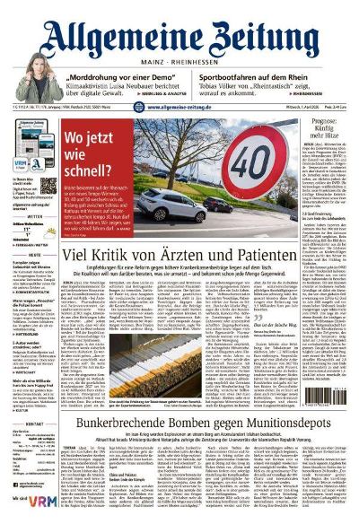 Allgemeine Zeitung Mainz - Rheinhessen 2026-04-01