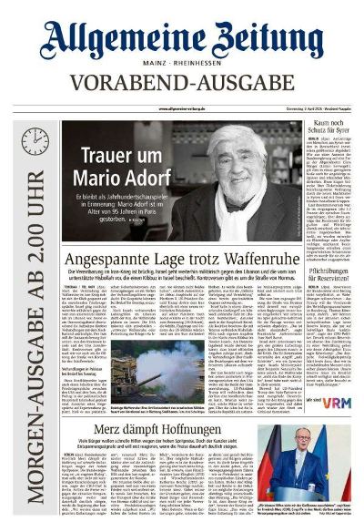 Allgemeine Zeitung Mainz - Rheinhessen