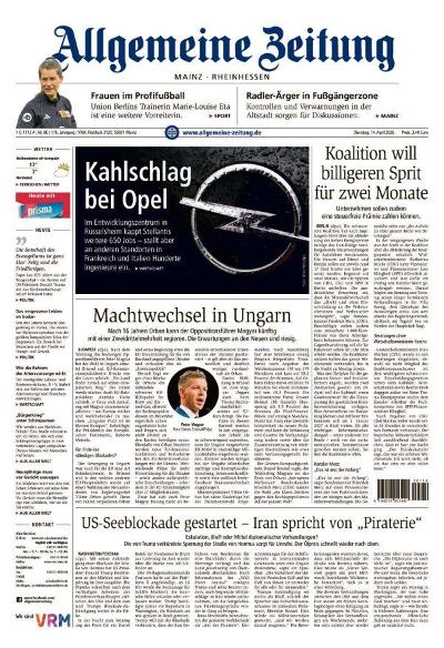 Allgemeine Zeitung Mainz - Rheinhessen 2026-04-14