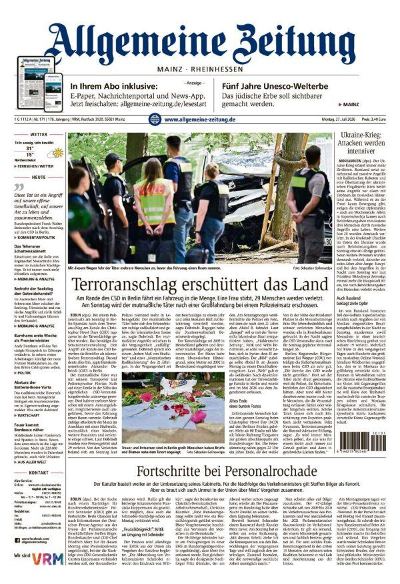 Allgemeine Zeitung Mainz - Rheinhessen 2026-07-27