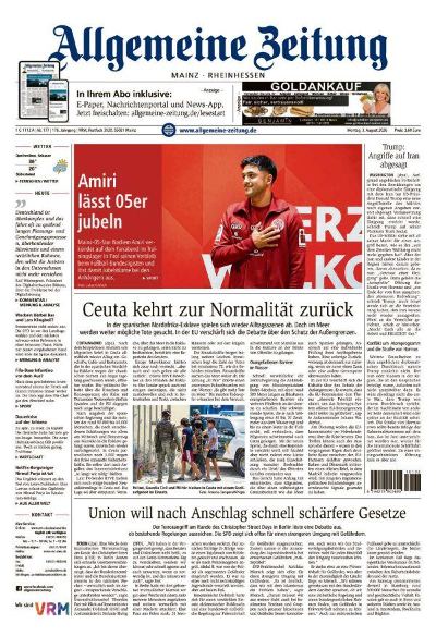 Allgemeine Zeitung Mainz - Rheinhessen 2026-08-03