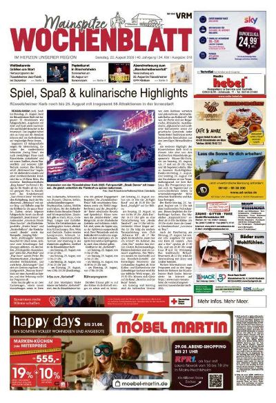 Mainspitze Wochenblatt 2026-08-22