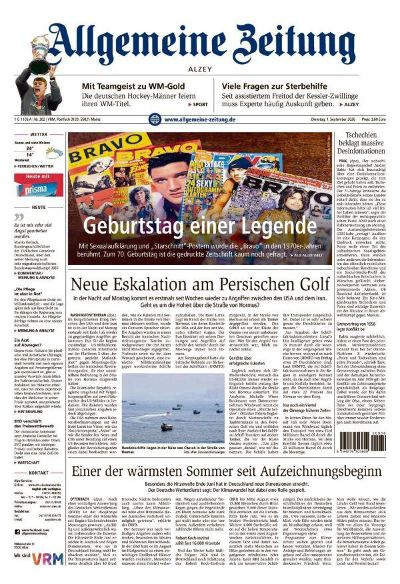 Allgemeine Zeitung Alzey 2026-09-01