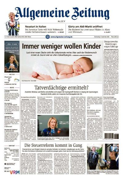 Allgemeine Zeitung Alzey 2026-09-03