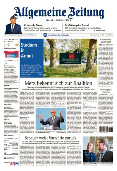 Allgemeine Zeitung Mainz - Rheinhessen 2026-09-22