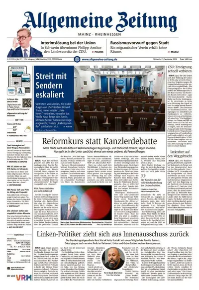 Allgemeine Zeitung Mainz - Rheinhessen 2026-09-23