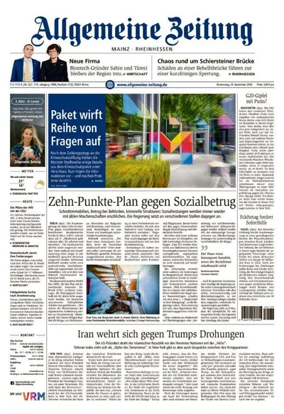 Allgemeine Zeitung Mainz - Rheinhessen 2026-09-24