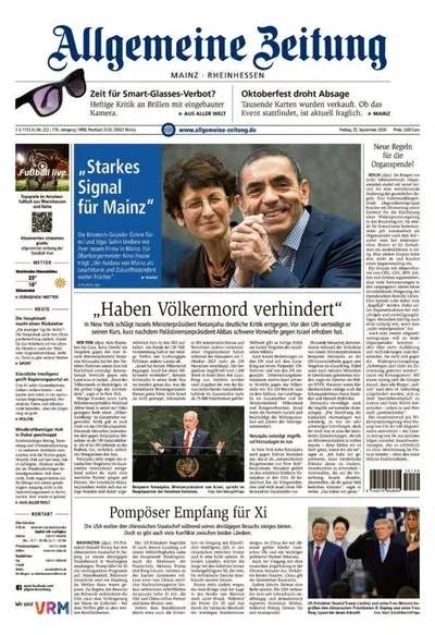 Allgemeine Zeitung Mainz - Rheinhessen 2026-09-25