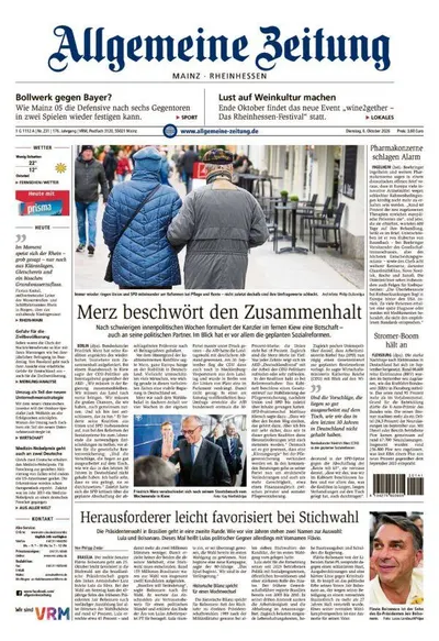 Allgemeine Zeitung Mainz - Rheinhessen 2026-10-06