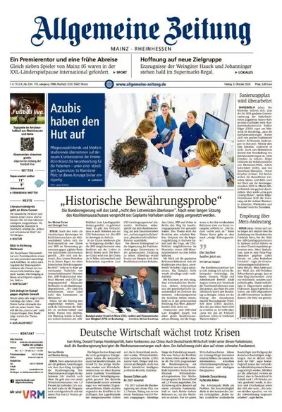 Allgemeine Zeitung Mainz - Rheinhessen 2026-10-09