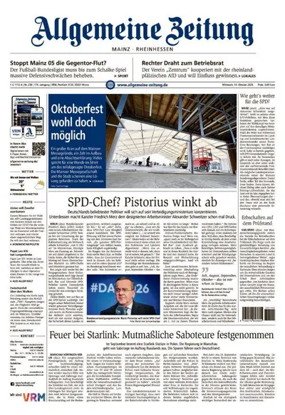 Allgemeine Zeitung Mainz - Rheinhessen 2026-10-14