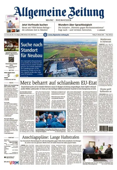 Allgemeine Zeitung Mainz - Rheinhessen 2026-10-16