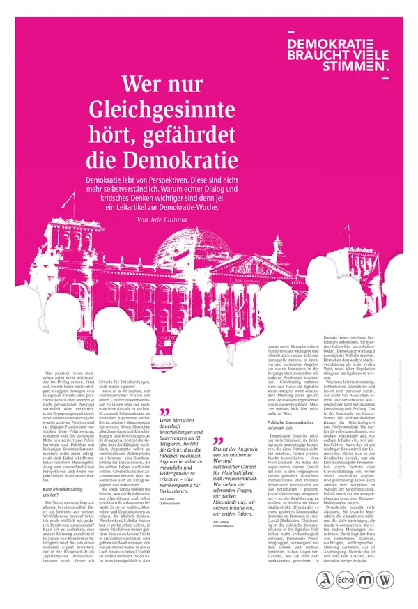 Demokratie braucht viele Stimmen 2026-09-23